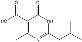 2-isobutyl-4-methyl-6-oxo-1,6-dihydropyrimidine-5-carboxylic acid,,结构式