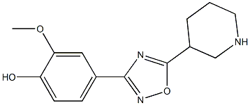 2-methoxy-4-[5-(piperidin-3-yl)-1,2,4-oxadiazol-3-yl]phenol 结构式