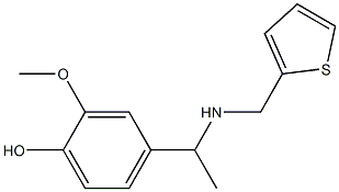2-methoxy-4-{1-[(thiophen-2-ylmethyl)amino]ethyl}phenol Struktur