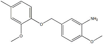 2-methoxy-5-(2-methoxy-4-methylphenoxymethyl)aniline Struktur