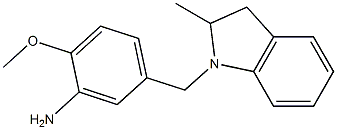 2-methoxy-5-[(2-methyl-2,3-dihydro-1H-indol-1-yl)methyl]aniline 结构式