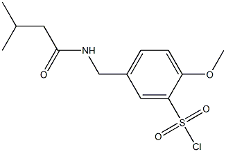 2-methoxy-5-[(3-methylbutanamido)methyl]benzene-1-sulfonyl chloride 结构式