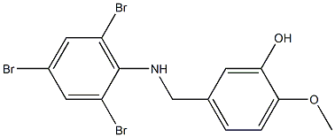 2-methoxy-5-{[(2,4,6-tribromophenyl)amino]methyl}phenol Struktur