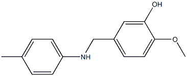 2-methoxy-5-{[(4-methylphenyl)amino]methyl}phenol,,结构式