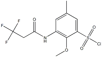 2-methoxy-5-methyl-3-(3,3,3-trifluoropropanamido)benzene-1-sulfonyl chloride