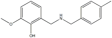 2-methoxy-6-({[(4-methylphenyl)methyl]amino}methyl)phenol,,结构式