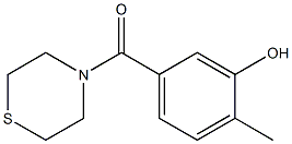 2-methyl-5-(thiomorpholin-4-ylcarbonyl)phenol Struktur