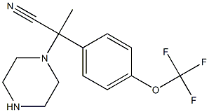 2-piperazin-1-yl-2-[4-(trifluoromethoxy)phenyl]propanenitrile Structure