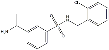 3-(1-aminoethyl)-N-[(2-chlorophenyl)methyl]benzene-1-sulfonamide,,结构式
