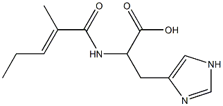 3-(1H-imidazol-4-yl)-2-{[(2E)-2-methylpent-2-enoyl]amino}propanoic acid Structure