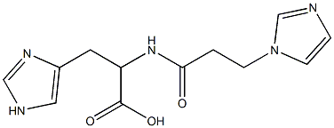 3-(1H-imidazol-4-yl)-2-{[3-(1H-imidazol-1-yl)propanoyl]amino}propanoic acid Struktur