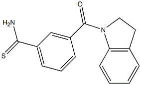 3-(2,3-dihydro-1H-indol-1-ylcarbonyl)benzenecarbothioamide Structure