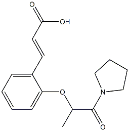 3-(2-{[1-oxo-1-(pyrrolidin-1-yl)propan-2-yl]oxy}phenyl)prop-2-enoic acid,,结构式