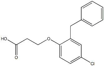3-(2-benzyl-4-chlorophenoxy)propanoic acid Struktur