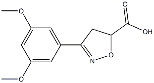 3-(3,5-dimethoxyphenyl)-4,5-dihydro-1,2-oxazole-5-carboxylic acid 化学構造式