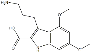 3-(3-aminopropyl)-4,6-dimethoxy-1H-indole-2-carboxylic acid Structure