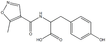 3-(4-hydroxyphenyl)-2-{[(5-methylisoxazol-4-yl)carbonyl]amino}propanoic acid Struktur