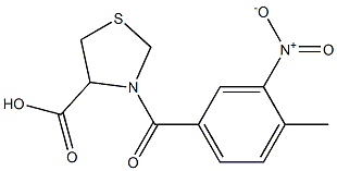 3-(4-methyl-3-nitrobenzoyl)-1,3-thiazolidine-4-carboxylic acid,,结构式