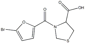 3-(5-bromo-2-furoyl)-1,3-thiazolidine-4-carboxylic acid,,结构式