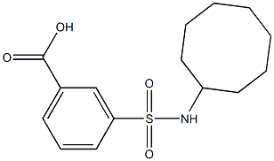 3-(cyclooctylsulfamoyl)benzoic acid,,结构式