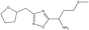 3-(methylsulfanyl)-1-[3-(oxolan-2-ylmethyl)-1,2,4-oxadiazol-5-yl]propan-1-amine|