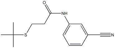 3-(tert-butylsulfanyl)-N-(3-cyanophenyl)propanamide 化学構造式