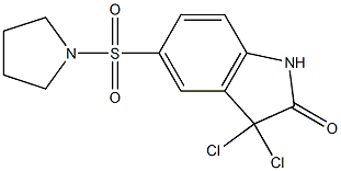 3,3-dichloro-5-(pyrrolidin-1-ylsulfonyl)-1,3-dihydro-2H-indol-2-one 化学構造式