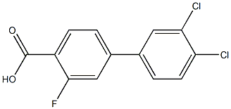 3',4'-dichloro-3-fluoro-1,1'-biphenyl-4-carboxylic acid 化学構造式