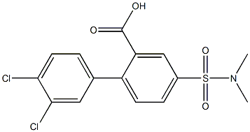 3',4'-dichloro-4-[(dimethylamino)sulfonyl]-1,1'-biphenyl-2-carboxylic acid Structure