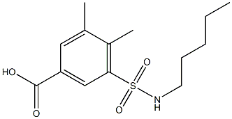 3,4-dimethyl-5-(pentylsulfamoyl)benzoic acid,,结构式