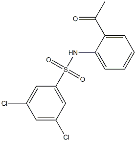 3,5-dichloro-N-(2-acetylphenyl)benzene-1-sulfonamide Struktur