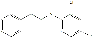 3,5-dichloro-N-(2-phenylethyl)pyridin-2-amine 化学構造式