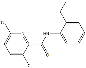 3,6-dichloro-N-(2-ethylphenyl)pyridine-2-carboxamide 化学構造式