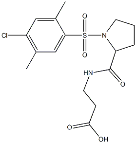 3-[({1-[(4-chloro-2,5-dimethylphenyl)sulfonyl]pyrrolidin-2-yl}carbonyl)amino]propanoic acid,,结构式