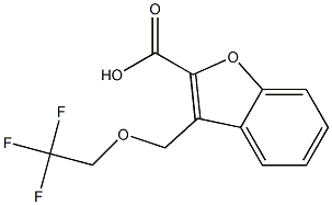 3-[(2,2,2-trifluoroethoxy)methyl]-1-benzofuran-2-carboxylic acid 化学構造式