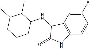 3-[(2,3-dimethylcyclohexyl)amino]-5-fluoro-2,3-dihydro-1H-indol-2-one,,结构式