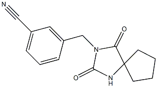 3-[(2,4-dioxo-1,3-diazaspiro[4.4]non-3-yl)methyl]benzonitrile Struktur