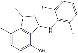 3-[(2,6-difluorophenyl)amino]-1,7-dimethyl-2,3-dihydro-1H-inden-4-ol,,结构式