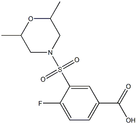 3-[(2,6-dimethylmorpholine-4-)sulfonyl]-4-fluorobenzoic acid 化学構造式