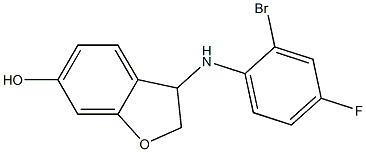 3-[(2-bromo-4-fluorophenyl)amino]-2,3-dihydro-1-benzofuran-6-ol 化学構造式