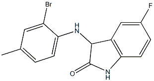 3-[(2-bromo-4-methylphenyl)amino]-5-fluoro-2,3-dihydro-1H-indol-2-one Struktur