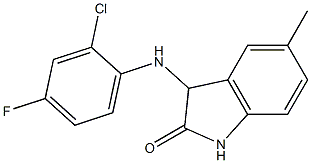 3-[(2-chloro-4-fluorophenyl)amino]-5-methyl-2,3-dihydro-1H-indol-2-one,,结构式