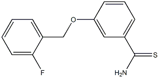 3-[(2-fluorophenyl)methoxy]benzene-1-carbothioamide Struktur