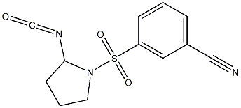 3-[(2-isocyanatopyrrolidine-1-)sulfonyl]benzonitrile,,结构式