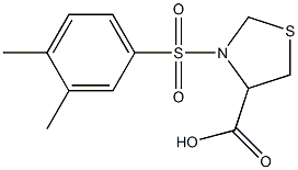 3-[(3,4-dimethylbenzene)sulfonyl]-1,3-thiazolidine-4-carboxylic acid,,结构式