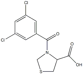 3-[(3,5-dichlorophenyl)carbonyl]-1,3-thiazolidine-4-carboxylic acid,,结构式