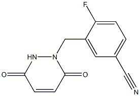 3-[(3,6-dioxo-3,6-dihydropyridazin-1(2H)-yl)methyl]-4-fluorobenzonitrile,,结构式
