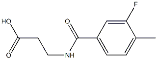 3-[(3-fluoro-4-methylbenzoyl)amino]propanoic acid 化学構造式