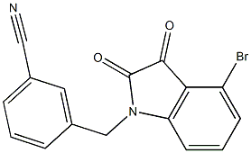 3-[(4-bromo-2,3-dioxo-2,3-dihydro-1H-indol-1-yl)methyl]benzonitrile Struktur