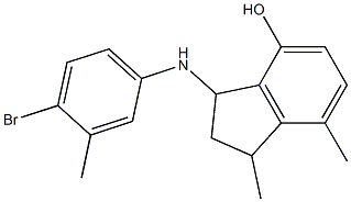 3-[(4-bromo-3-methylphenyl)amino]-1,7-dimethyl-2,3-dihydro-1H-inden-4-ol 结构式